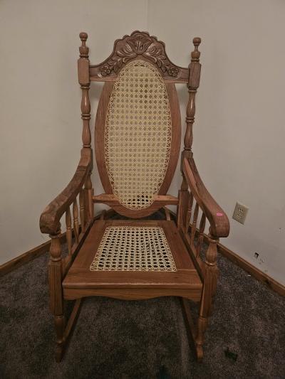 Cane Back Cane Seat Farmhouse Rocking Chair