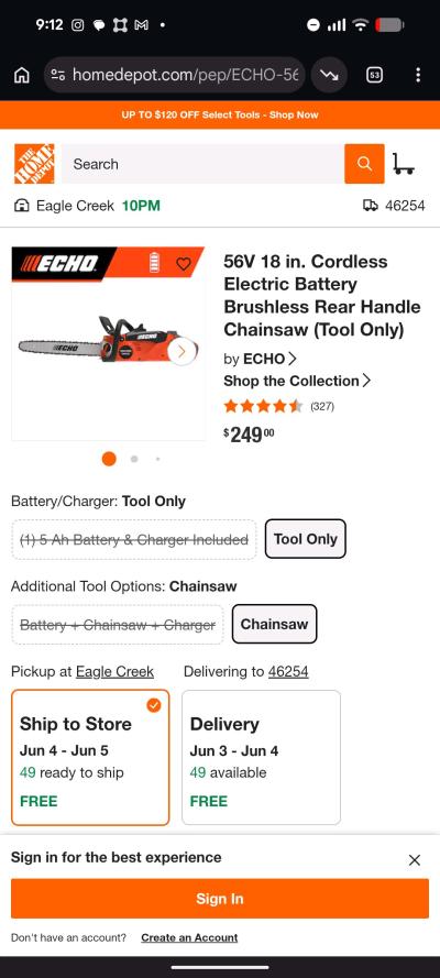 56V 18 in Cordless Electric Battery Brushless Rear Handle Ch - Thumbnail 6