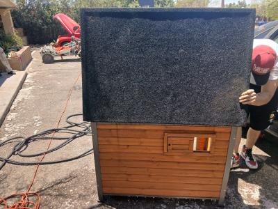 Wooden Outdoor Dog House with Metal frame - Thumbnail 3