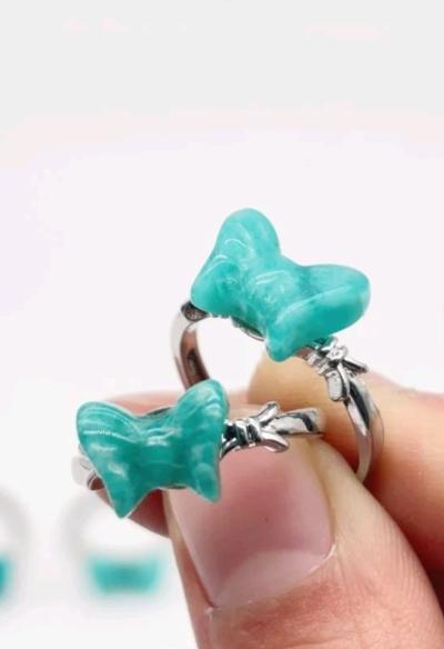 Amazonite Bow Tie Crystal Ring - Thumbnail 4