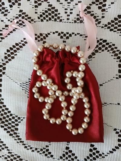 collar y pulseras  de perla incluyendo  bolsa - Thumbnail 2
