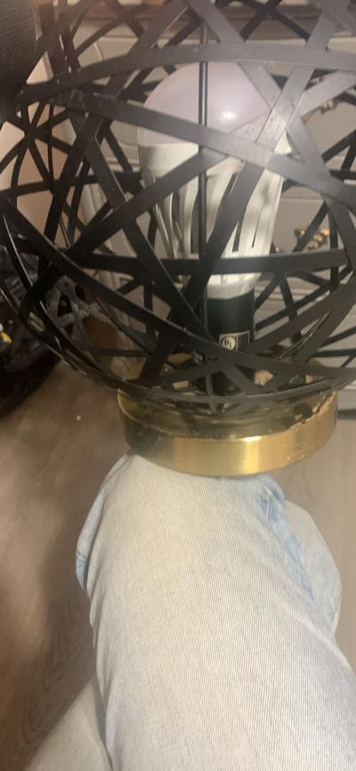 black orb golden stand lamp its cleaned and used