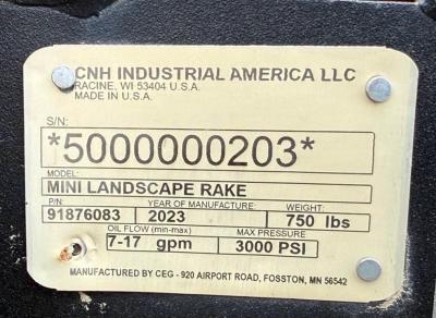 NEW CASE IH LANDSCAPE RAKE FOR MINI SKID STEERSSTANDON TRACK - Thumbnail 6