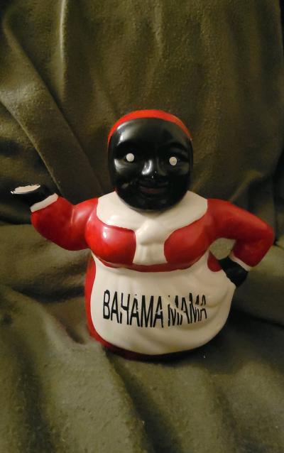 Vintage Porcelain Black Americana Bahama Mama Teapot