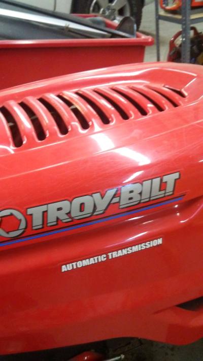 Troy built lawnmower Garage kept