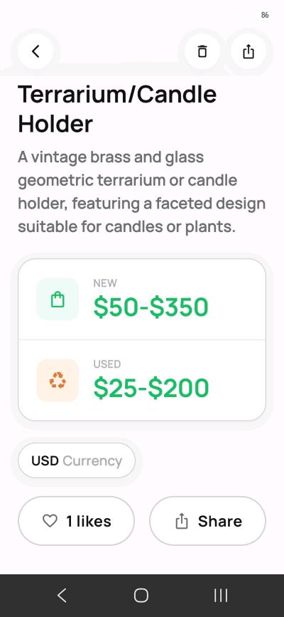 geometric candle holder lamp - Thumbnail 2
