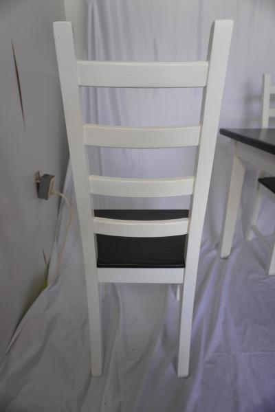 Beautiful Farmhouse Dining Table Set – 6 Chairs – Kona Stained Top & White Satin Base - Thumbnail 12