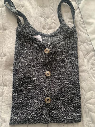Black and white tank top button up brown