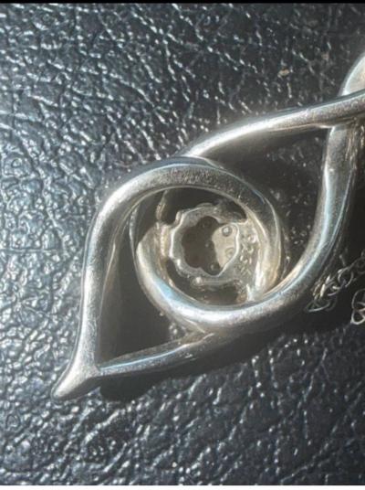 925 silver teardrop diamond necklace - Thumbnail 2