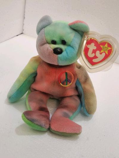 vintage ty beanie baby peace bear