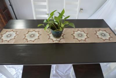 Beautiful Farmhouse Dining Table Set – 6 Chairs – Kona Stained Top & White Satin Base - Thumbnail 5