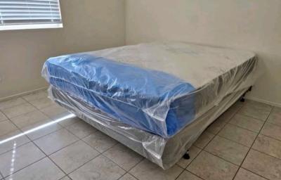 Brand New Mattress  Box Spring  Metal Frame  Inbox For Price - Thumbnail 1