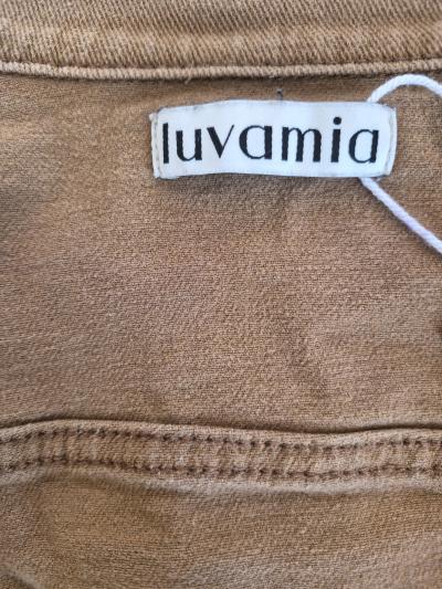 Luvamia Brown Cropped Denim Jacket Medium - Thumbnail 3