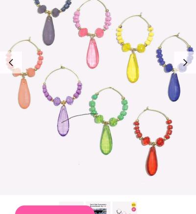 Beaded Crystal Glass Marker Charms  8 Charms Value Pack