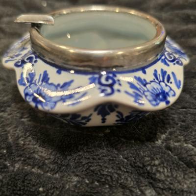 vintage Swedish Delfts Halland porcelain footed ashtray