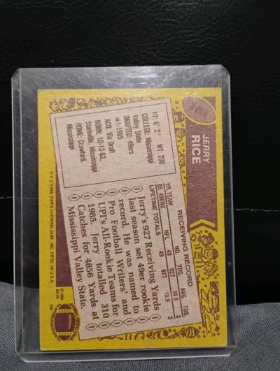 Topps Jerry Rice Rookie Card In Sleeve and Loader - Thumbnail 2