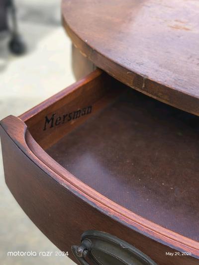 Single Vintage Mersman Drum Table - Thumbnail 4