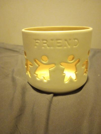 a friend thing where you can put candles in it