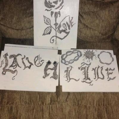 Hand design wood Art drawing Wall Decor - Thumbnail 2