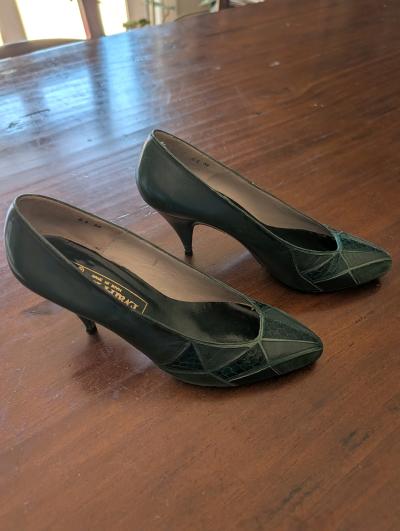vintage Evan Picone Emerald Pumps - Thumbnail 5