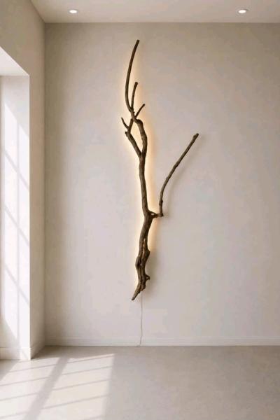 Luxury Handcrafted natural Wood wall light Rustic Modern Ele - Thumbnail 3
