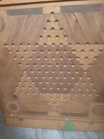 vintage carrom panel wodode 2 sided chienese checker board - Thumbnail 8