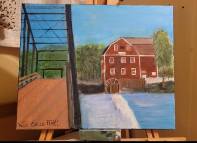 War Eagle Mill acrylic painting
