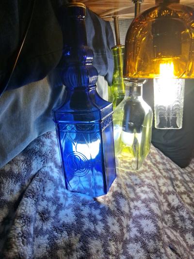 5 Multi Color Glass Bottle Light Fixture - Thumbnail 7