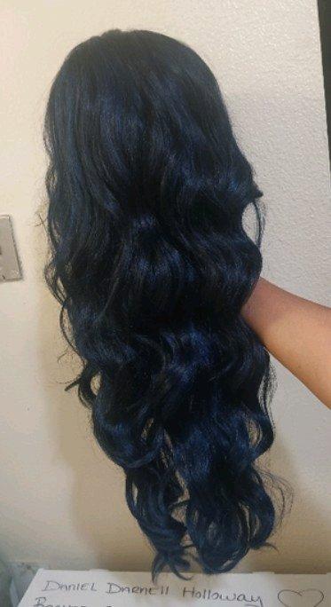 Blue and Black synthetic wig - Thumbnail 2