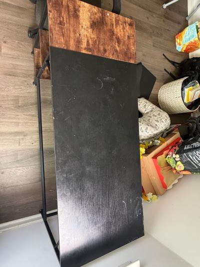 55 Industrial Computer Desk with 2Tier Storage Shelves  Blac - Thumbnail 3