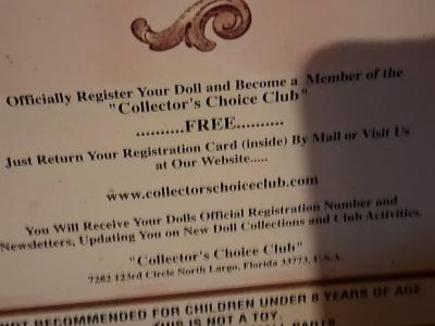 Collectors Choice Porcelain Doll - Thumbnail 5