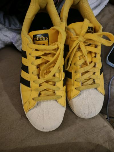 adidas superstar tennis shoes yellowblack - Thumbnail 4