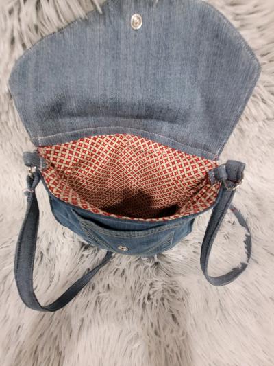 Upcycled denim crossbody bag