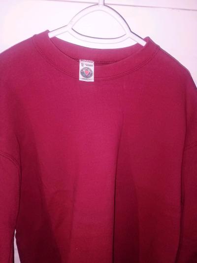 Vintage 90s MunsingWear Burgandy Blank Sweatshirt Made USA - Thumbnail 3