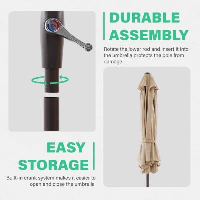 75FT Patio Umbrellas Market Table Umbrella with 6 Sturdy Rib - Thumbnail 5
