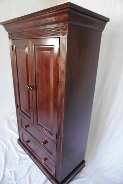 Beautiful Cherry Hardwood Armoire Dresser Entertainment Center with Drawers - Thumbnail 3