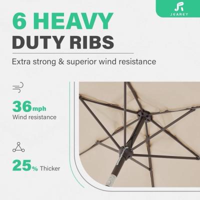 75FT Patio Umbrellas Market Table Umbrella with 6 Sturdy Rib - Thumbnail 4