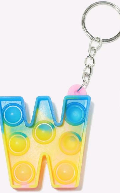 Alphabet Push Pop Keychain  W