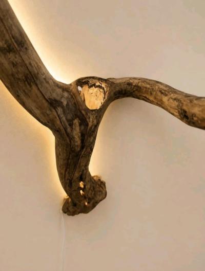 Luxury Handcrafted natural Wood wall light Rustic Modern Ele - Thumbnail 2