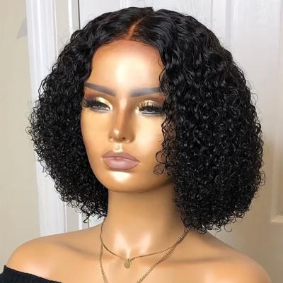 Womens 10 INCH HUMAN HAIR BLACK LACE FRONT GLUELESS WIG