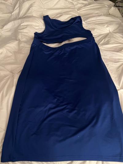 womens two piece blue fitted outfit size lg - Thumbnail 2