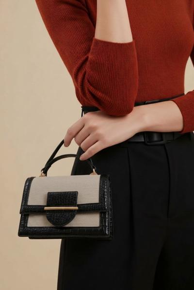 small black and beige handbag like new