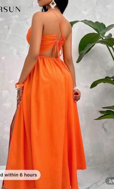 orange sundress size lg - Thumbnail 2