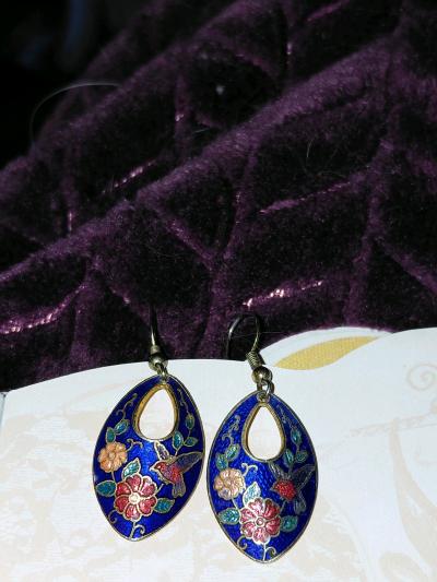 Stefano Vintage earrings with Cloisonne Enamel