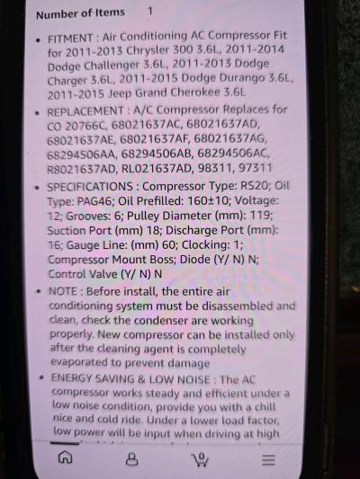 Air conditioning for Chrysler 300  and dodge challenger - Thumbnail 5