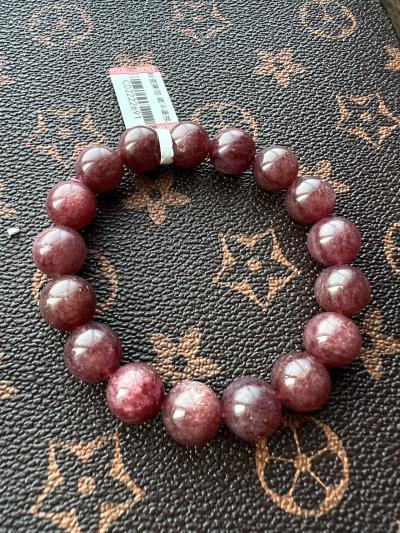 12mm Plum Purple Starlight Strawberry Quartz Bracelet Natura