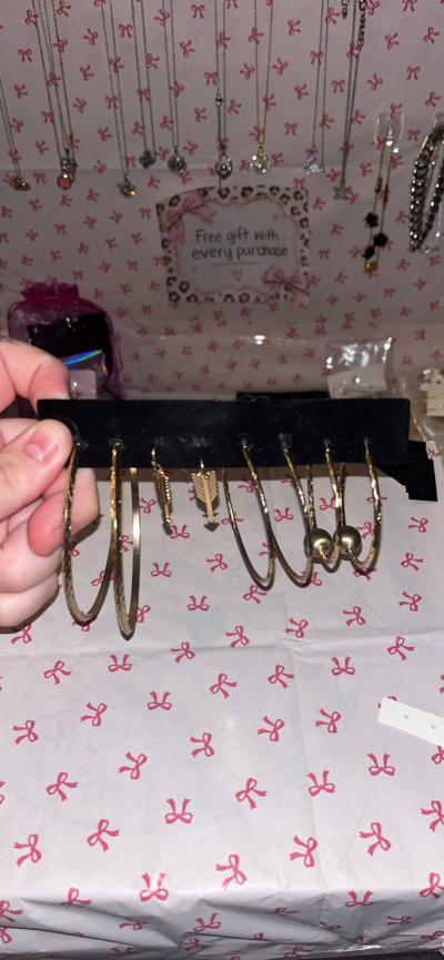 gold tone assorted hoop earrings