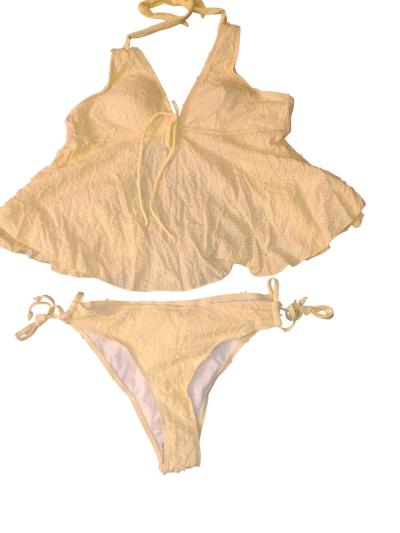 Yellow Textured TwoPiece Bikini Set Medium - Thumbnail 2