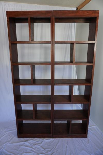 Custom Handcrafted Solid Wood Bookcase Set - Hickory Finish - Thumbnail 3