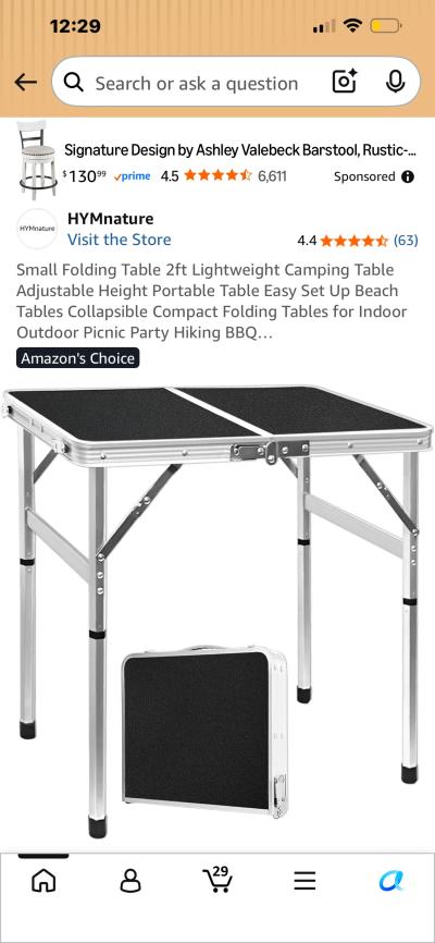 white folding small table perfect for camping - Thumbnail 2